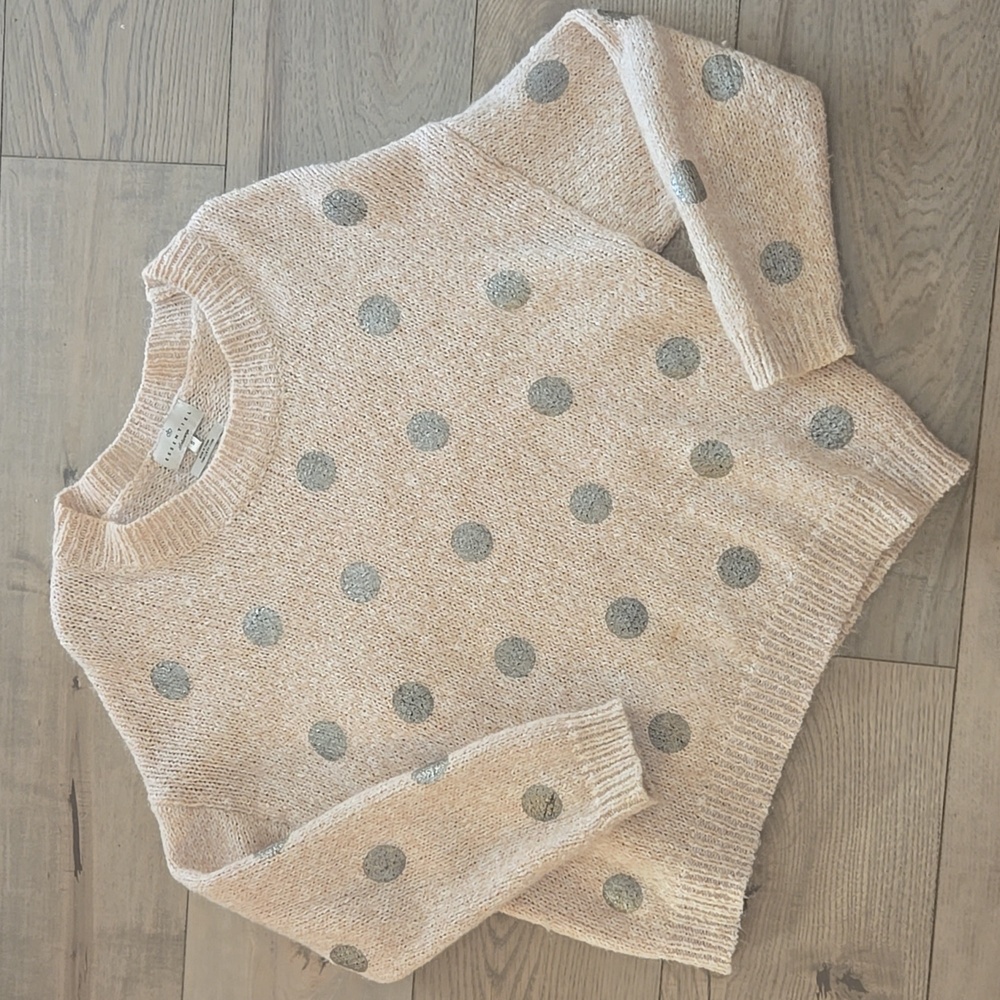 Womens Essential Antwerpe Pullover Polk A Dot Sweater Drop Sleeves Sz Small - Picture 2 of 4